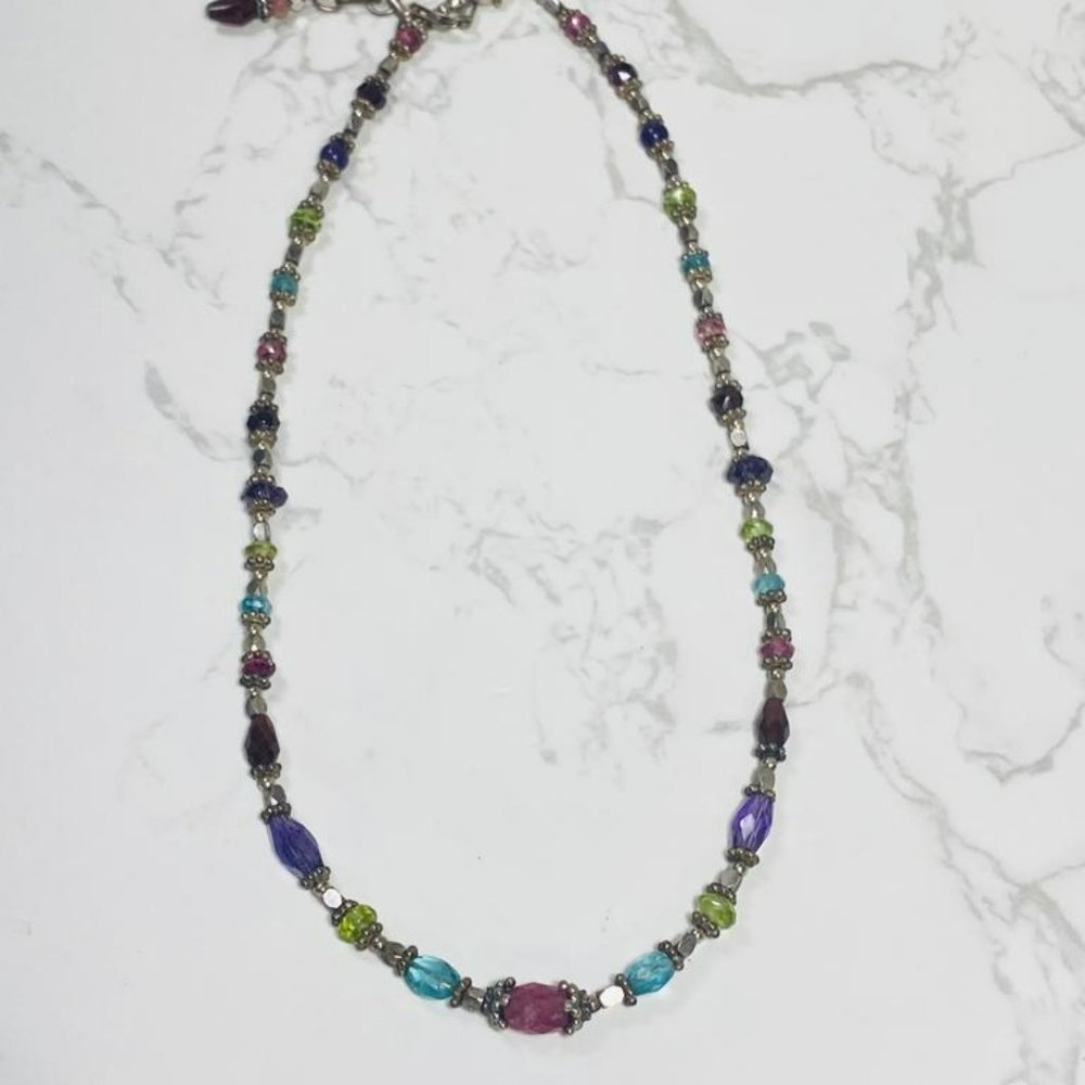 River Mist Gemstone Colorful And Silver Necklace View 4